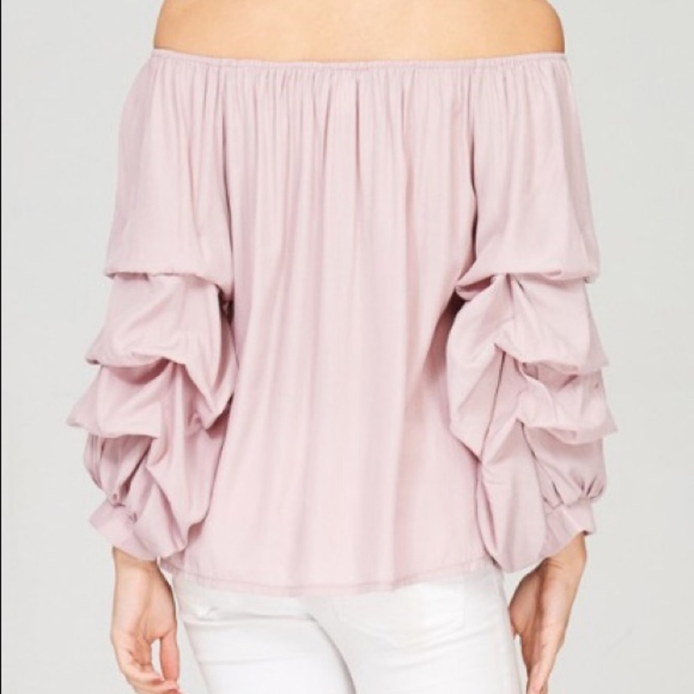 Off Shoulder Dust Pink Top - Picture 4 of 4